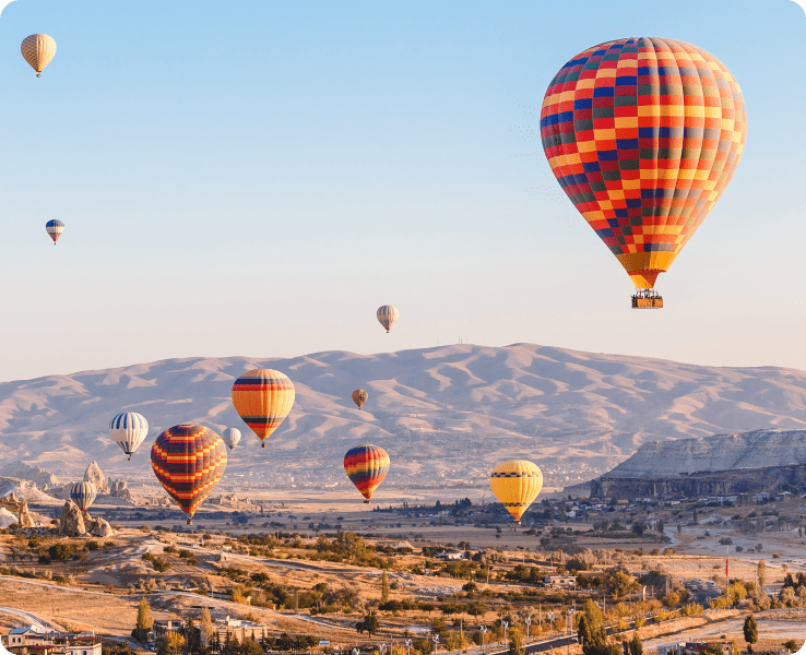 a hot air balloon in the sky